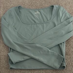 Hollister Women's Teal Long Sleeve Tee